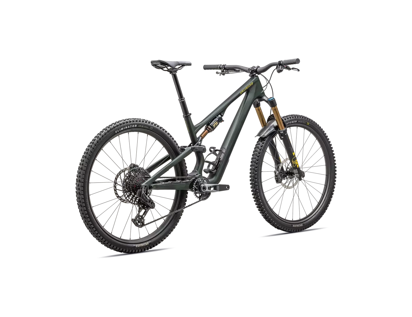 2025 Specialized Stumpjumper 15 Pro 29/27.5 Bike - S2, Satin Green Tint / Gunmetal / Satin Metallic Sulphur