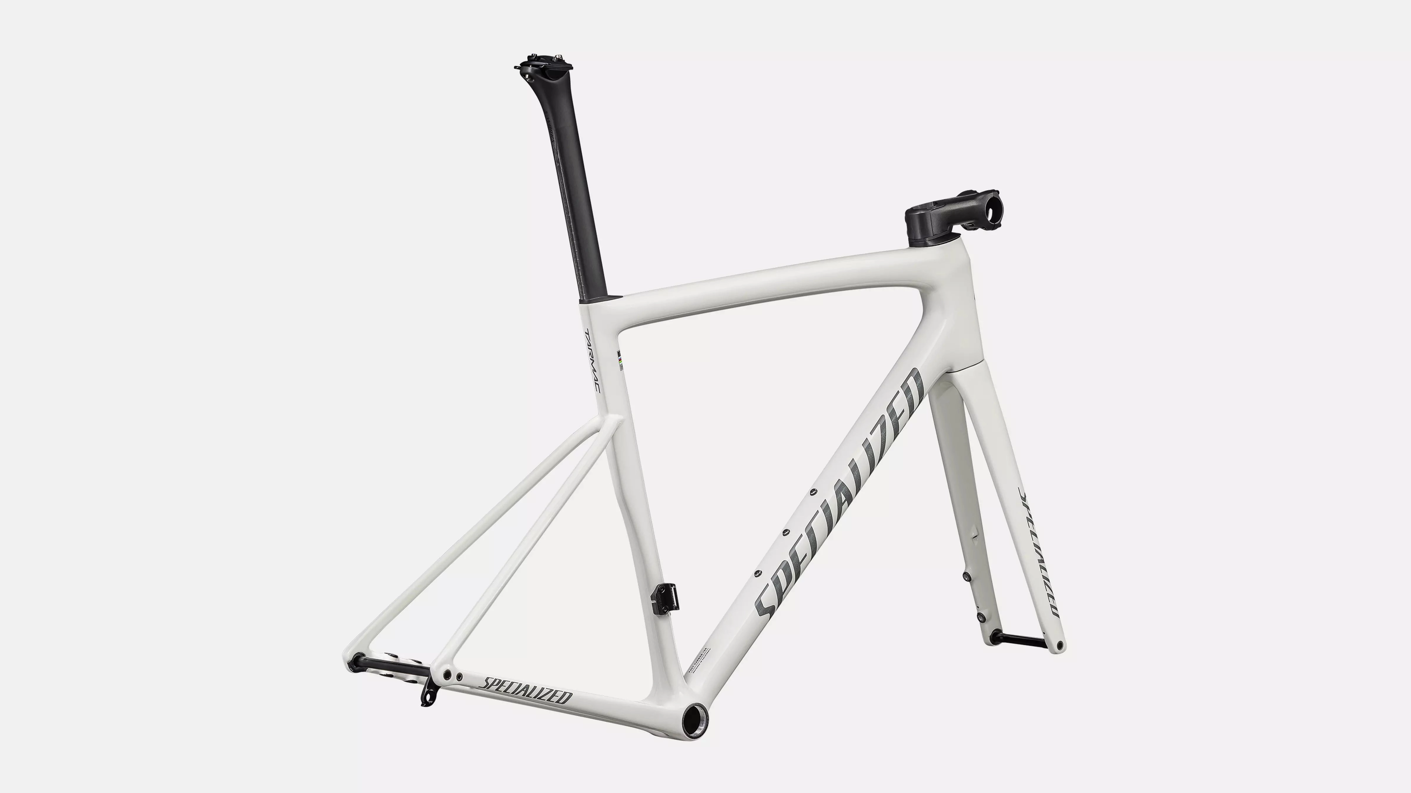 2025 Specialized Tarmac SL8 Frameset - 56cm, Gloss Dune White / Black Pearl Over Ashen