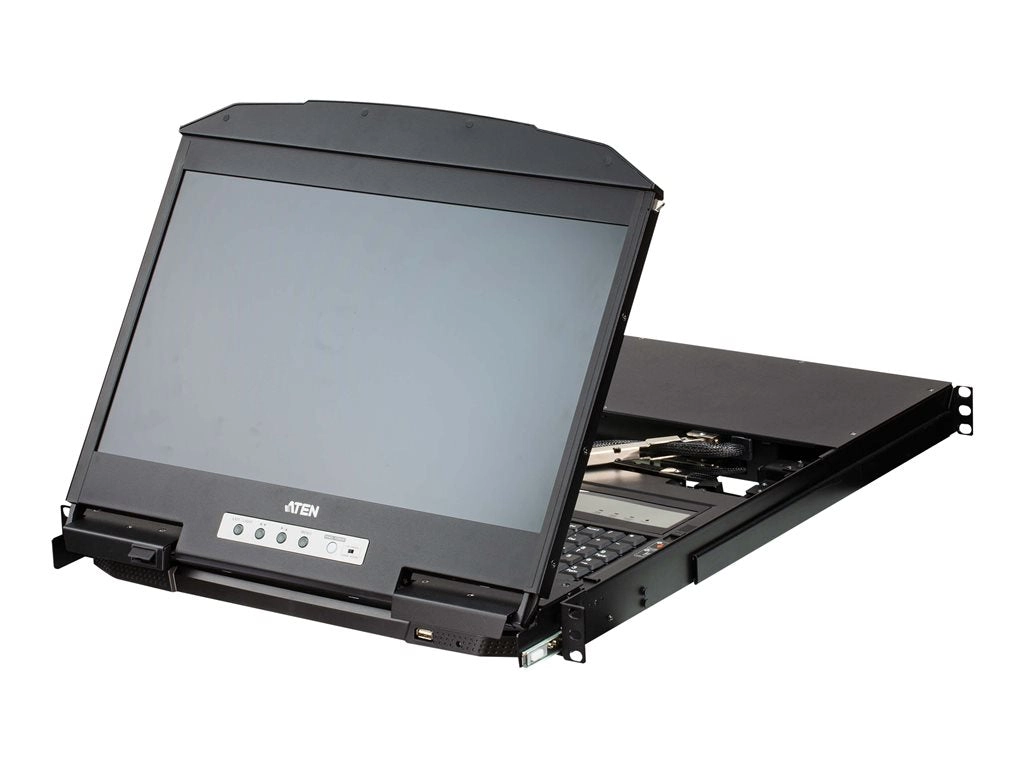 ATEN CL3884NW - KVM console with KVM switch - 4 ports - USB - 18.5 - rack-mountable - 1920 x 1080 Full HD (1080p) @ 60 Hz - 350