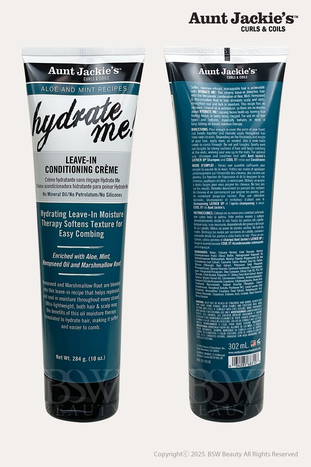 AUNT JACKIE'S ALOE AND MINT HYDRATE ME LEAVE IN CONDITIONING CREME 10oz
