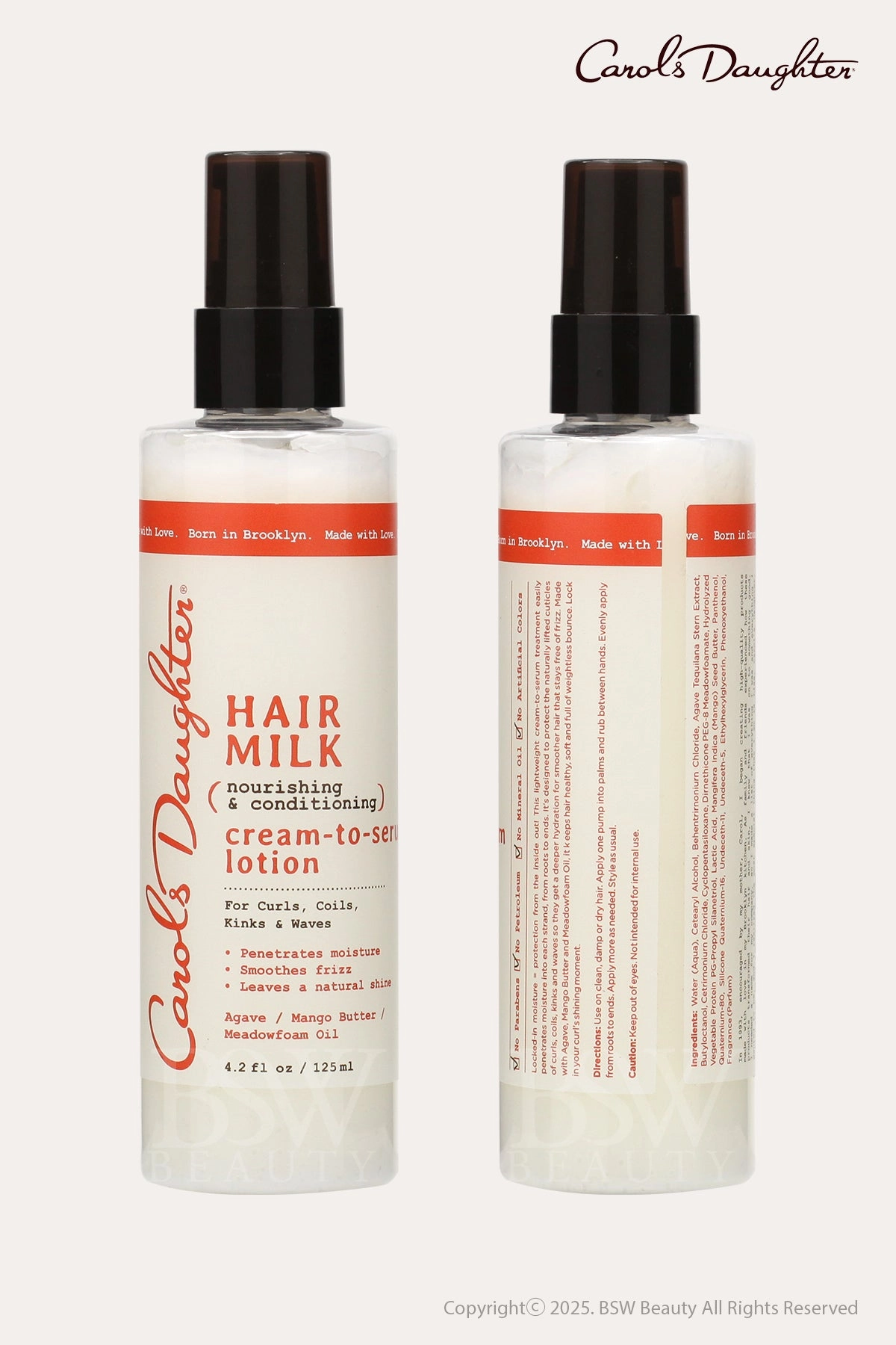 CAROLS DAUGHTER HAIR MILK NOURISHING & CONDITIONING CREAM-TO-SERUM LOTION 4.2oz