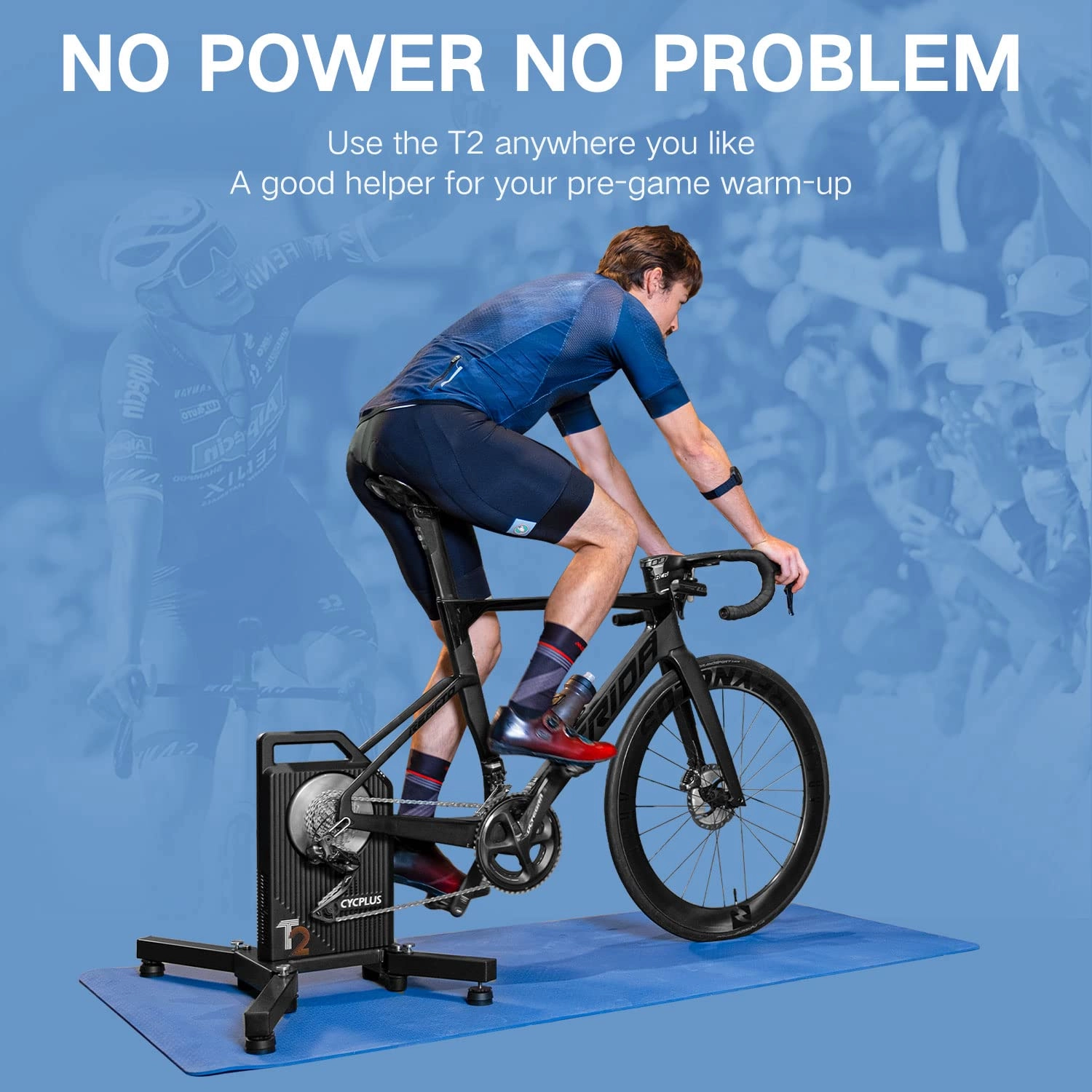 CYCPLUS T2 Indoor BLDC-Motor Drive Riding Smart Bike Trainer Compatible with Zwift APP