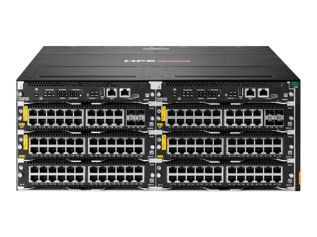 HPE Aruba Networking CX 5420 24p 10M/100M/1G Class4 PoE Module - Switch - L3 - managed - 24 x 10/100/1000 (PoE Class 4) - front S0U62A