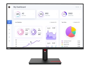 Lenovo ThinkVision T32p-30 - LED monitor - 31.5 - 3840 x 2160 4K - IPS - 350 cd/mï¿½ - 1000:1 - HDR10 - 4 ms - HDMI 63D2ZAR1US