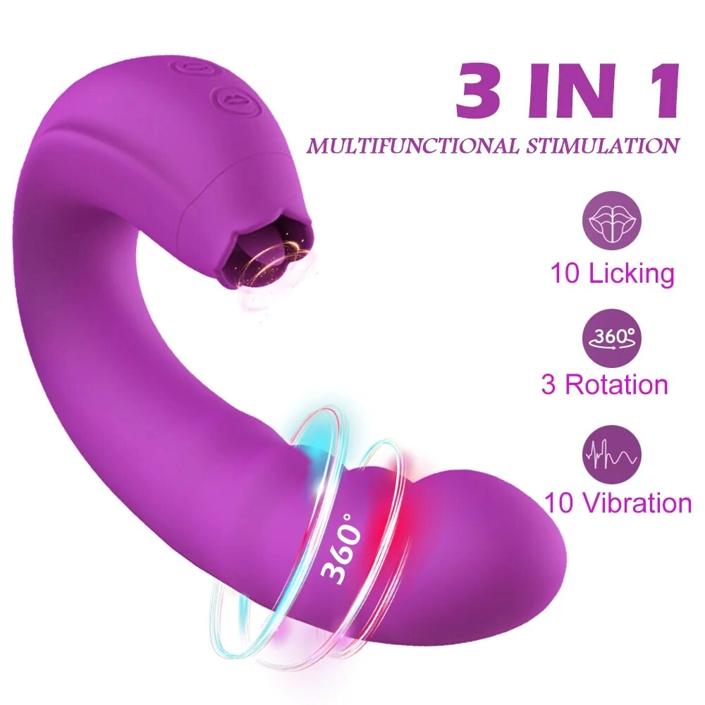 Lilian G Spot Vibrator 3 in 1 Tongue Licking Vibrator