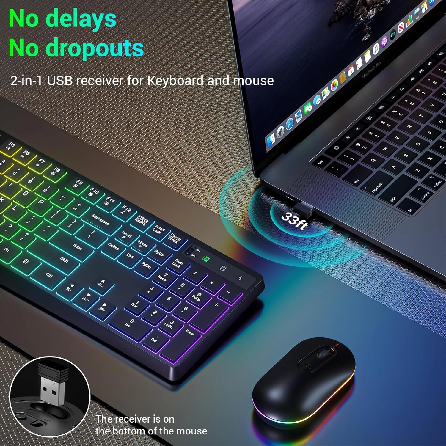 Mpow Wireless Keyboard And Mouse Combo
