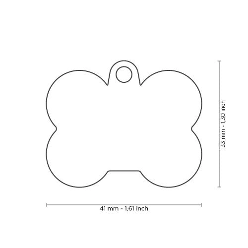 MyFamily Hushtag Big Pink Aluminum Bone ID Tag with Rubber