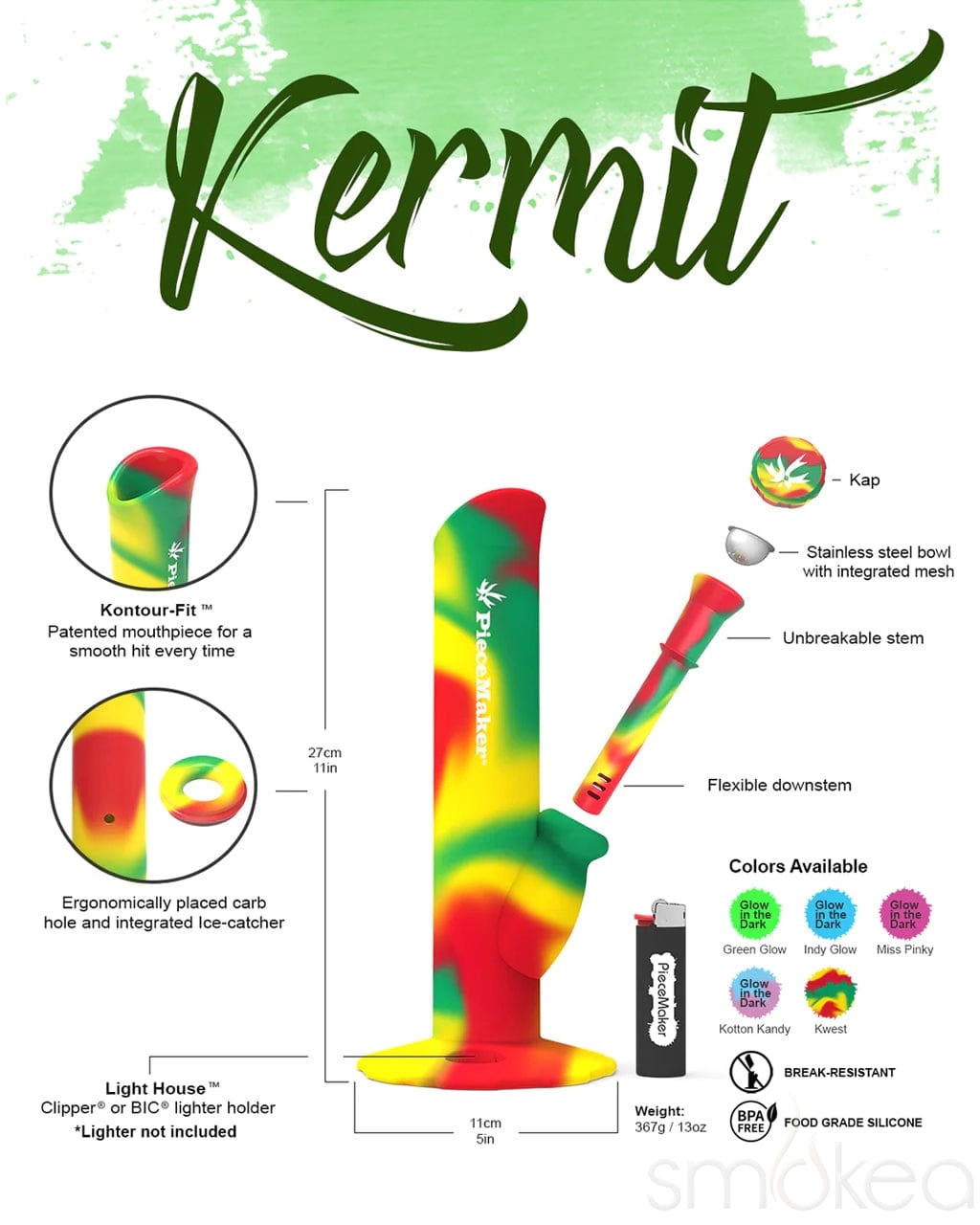 Piecemaker Kermit Silicone Bong
