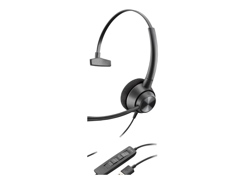 Poly EncorePro 320 - EncorePro 300 series - headset - on-ear - wired - USB-C - black - TAA Compliant - Works With Chromebook 767F9AA