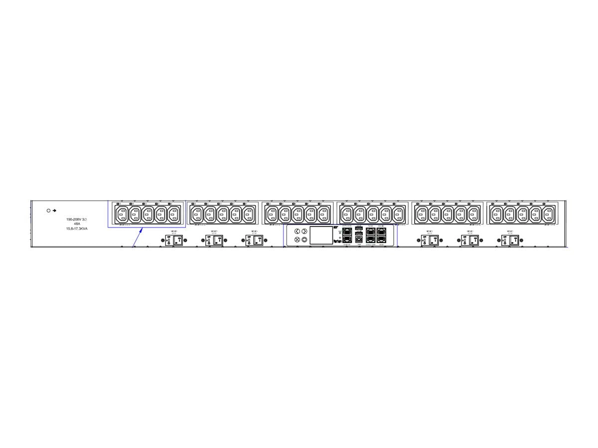 Raritan PX3-5252I3V-N3V2 - Power distribution unit (rack-mountable) - AC 208 V - 17300 VA - 3-phase delta - Ethernet 10/100,