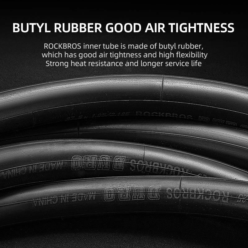 ROCKBROS 26'/27.5'X1.95/2.125 Mountain Bike Inner Tube 48mm Presta/Schrader Valve High Self Sealing Butyl Rubber