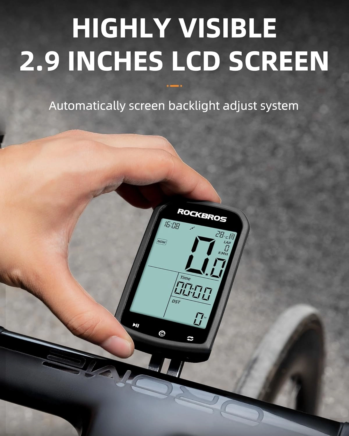 ROCKBROS M1 Wireless Bike Computer GPS 2.9-inch LCD Waterproof Fast Charging