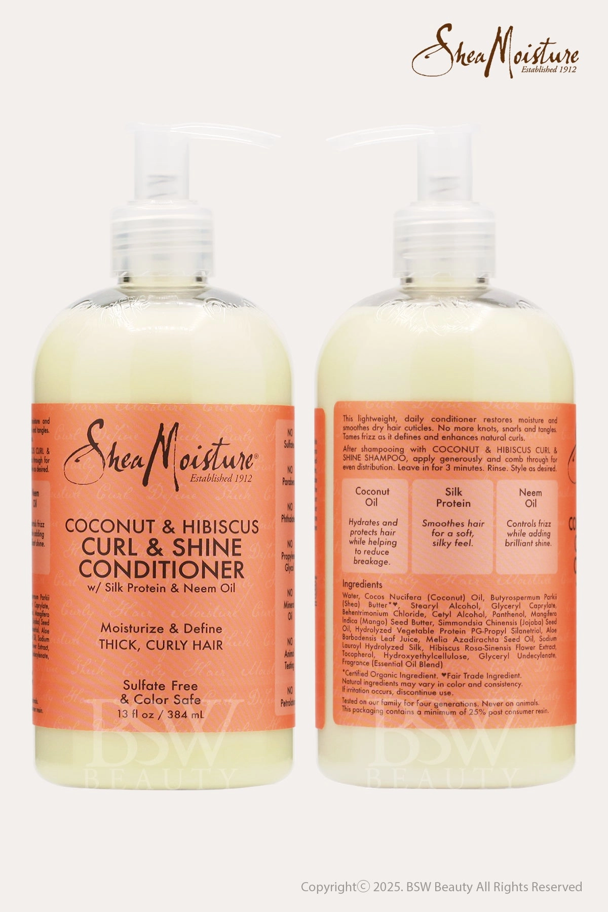 SHEA MOISTURE COCONUT & HIBISCUS CURL & SHINE CONDITIONER 13oz