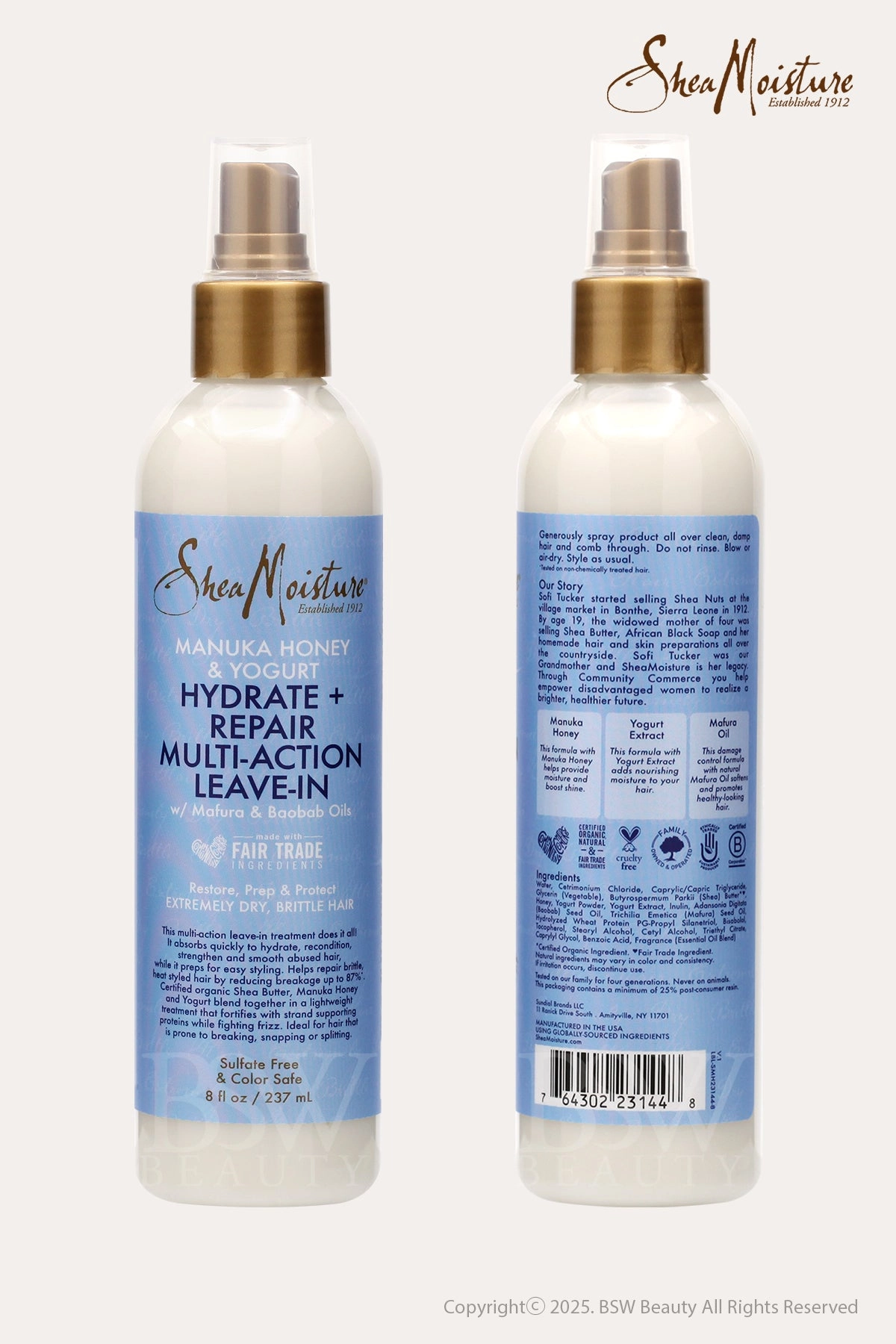 SHEA MOISTURE MANUKA HONEY&YOGURT HYDRATE REPAIR MULTI ACTION LEAVE IN 8oz