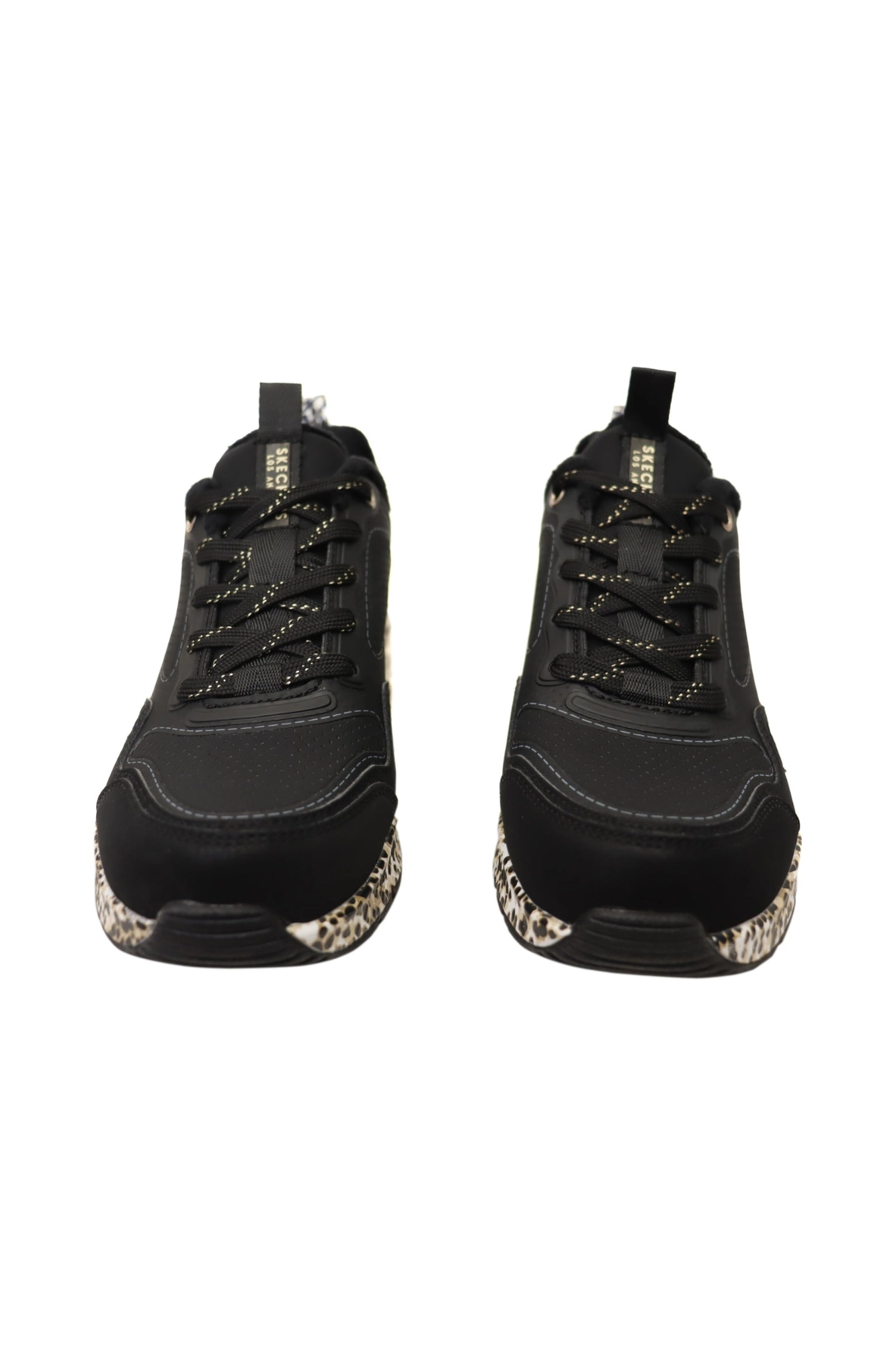 Skechers Uno Black Leopard Sneakers