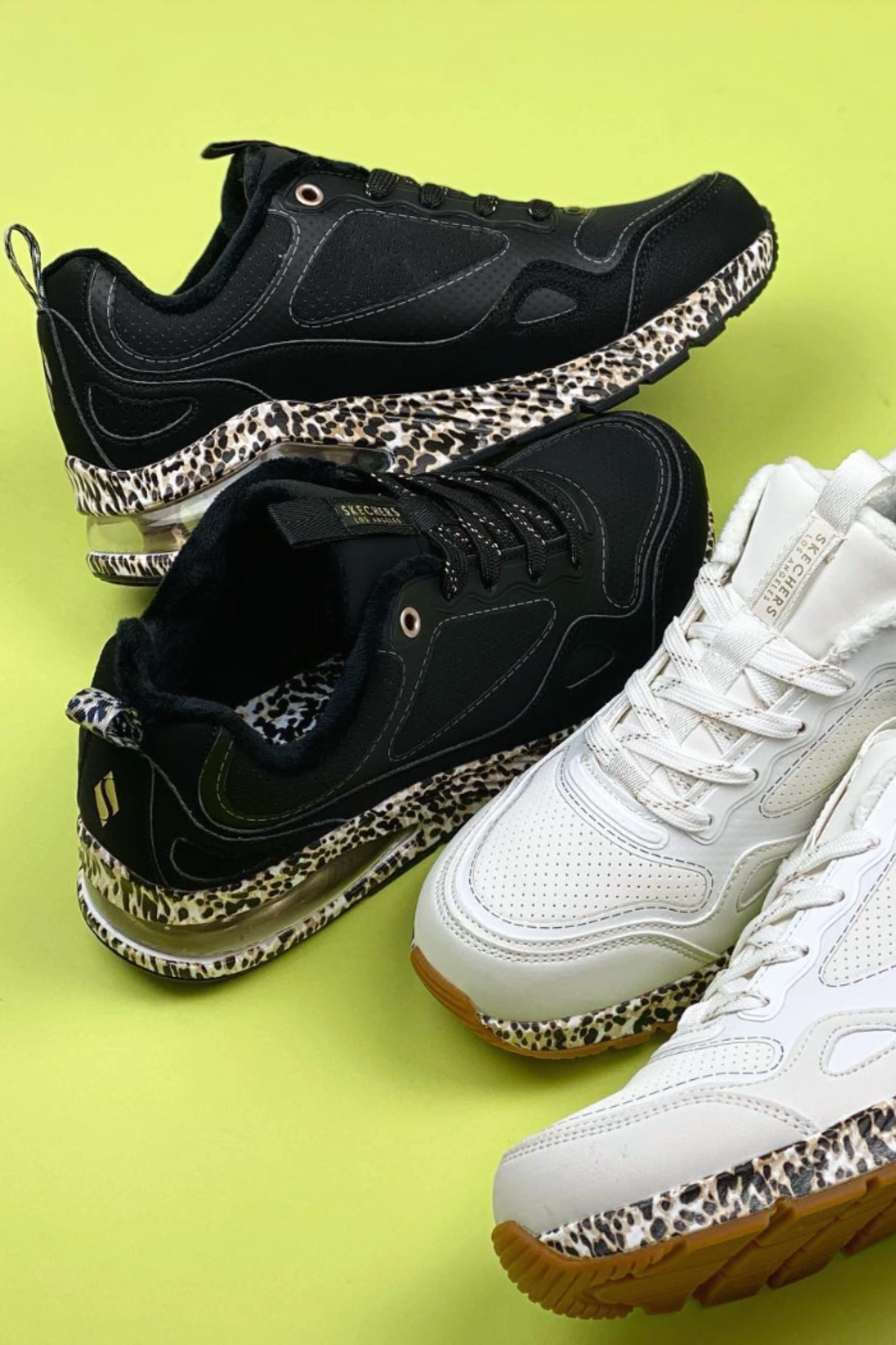 Skechers Uno Black Leopard Sneakers