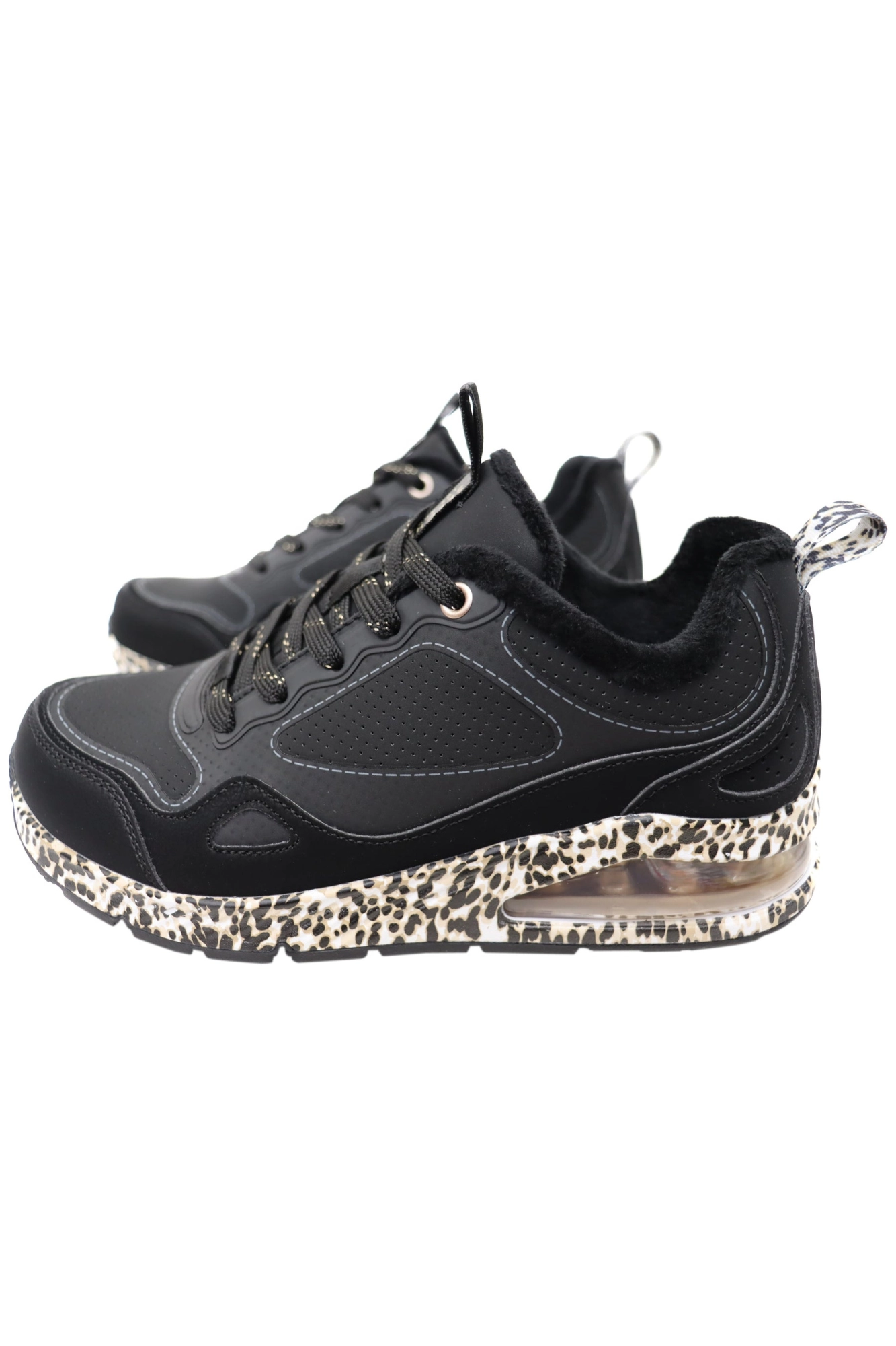 Skechers Uno Black Leopard Sneakers