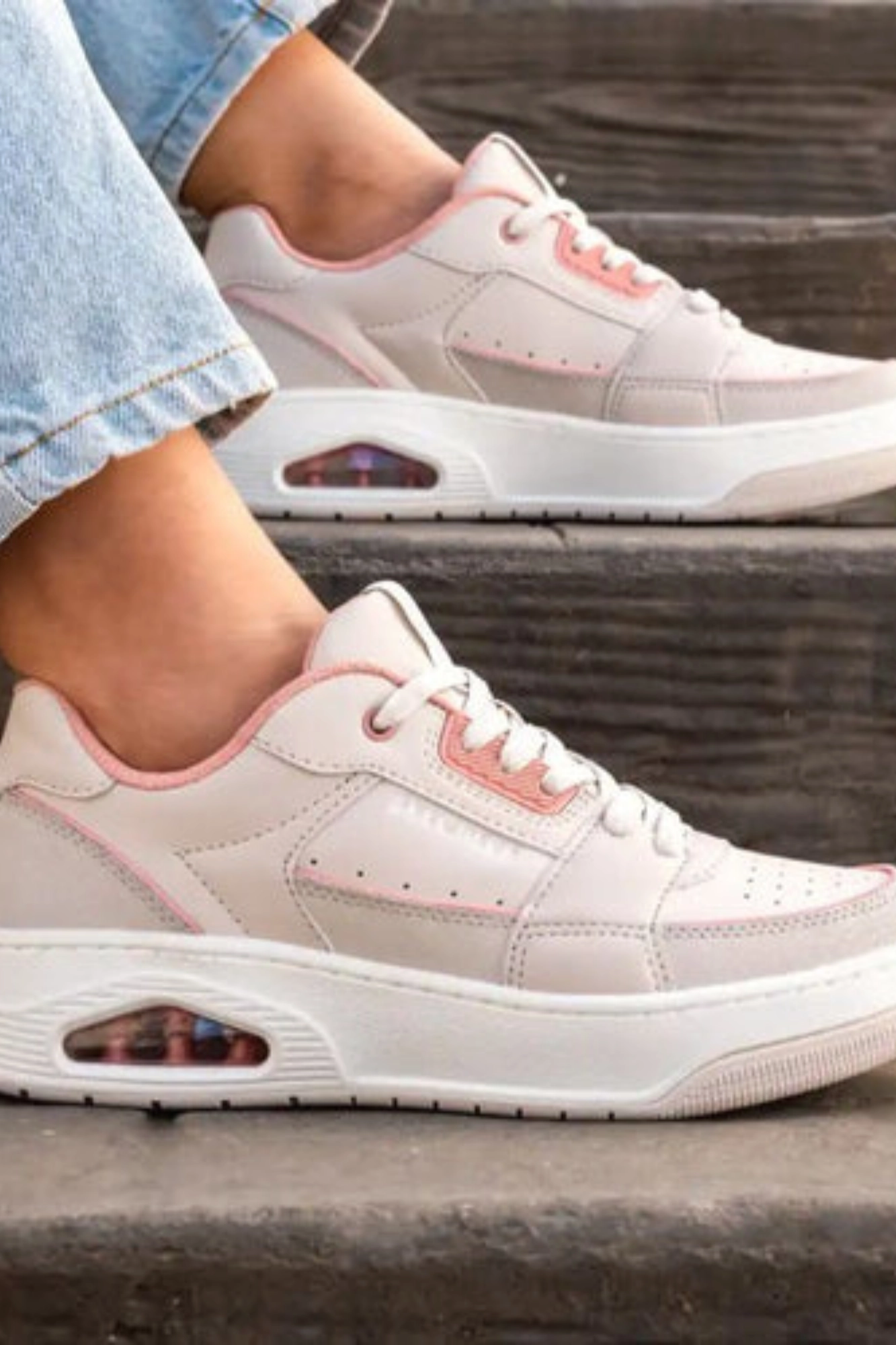 Skechers Uno Court Courted Style Sneaker Natural Coral