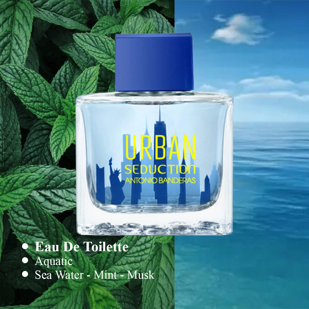 Urban Seduction Blue For Men By Antonio Banderas Eau de Toilette Spray 3.4 oz